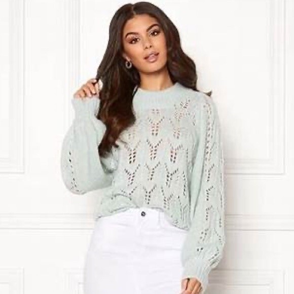 Second Female Jade Knit Round Neck Sweater in Green S NWOT - Picture 3 of 11